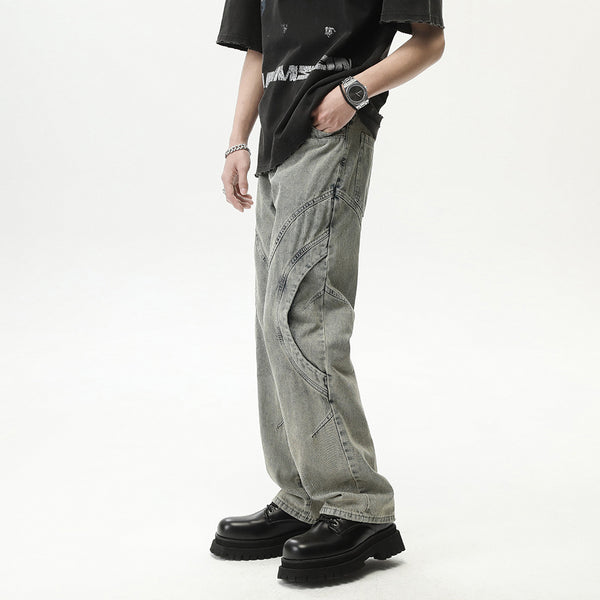 Jeans Rectos Holgados Resistentes para Hombre sin Elastano