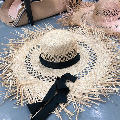 Sombrero de Rafia con Ala Ancha y Borlas Coloridas - Protección Solar Elegante - Image 8