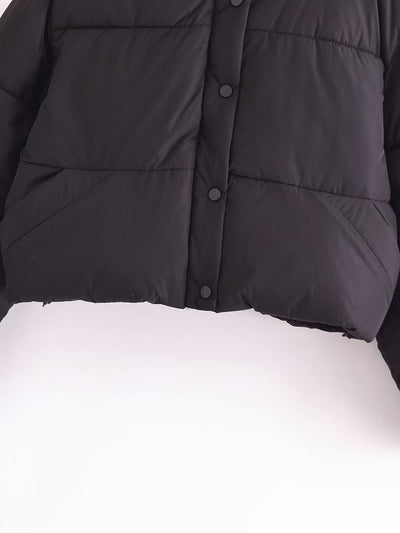 Chaqueta Acolchada Suelta con Cuello Parado - Algodón Premium - Image 7