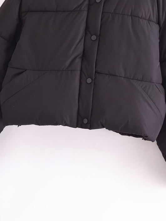 Chaqueta Acolchada Suelta con Cuello Parado - Algodón Premium - Image 7