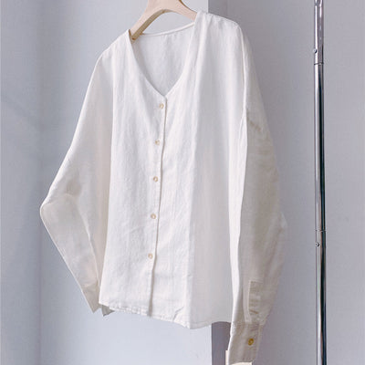 Camisa Casual de Algodón y Lino para Otoño e Invierno - Image 2