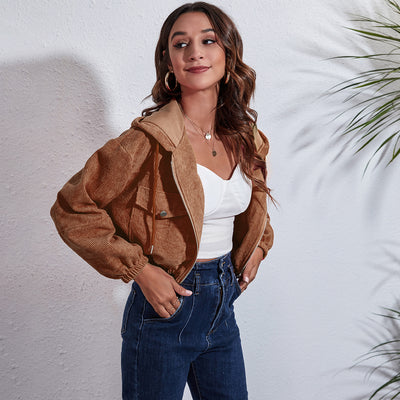 Chaqueta Corduroy con Capucha - Corte Holgado y Manga Larga - Image 6
