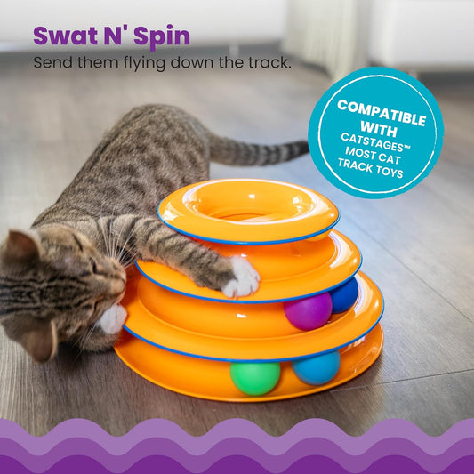 Torre de Juego Interactiva para Gatos con 3 Niveles y Bolas Giratorias