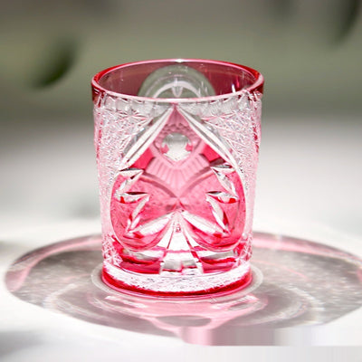 Vasos de Cristal Tallados a Mano con Búho Dorado Rojo - Image 4