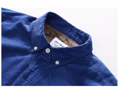 Camisa de Pana de Algodón Puro Cálida de Manga Larga para Hombre - Image 24