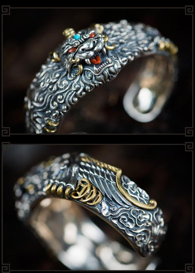Pulsera Pixiu Vintage en Plata Esterlina 925 para Hombre - Image 11