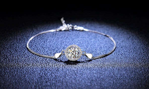 Pulsera de Plata 925 con Moissanita en Seis Garras