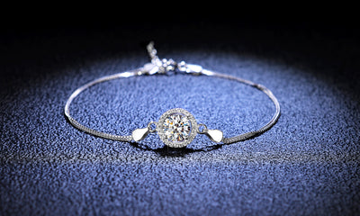 Pulsera de Plata 925 con Moissanita en Seis Garras