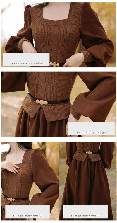 Vestido de Punto Francés con Mangas Abullonadas - Image 13