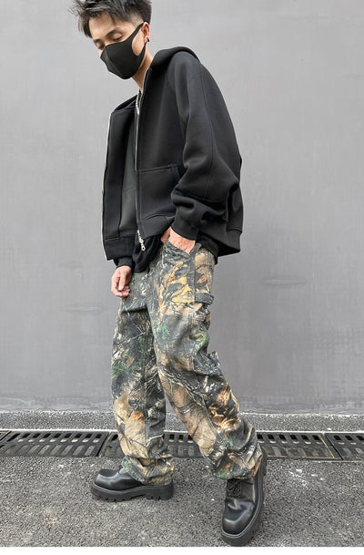 Jeans Hombre Patrón Camuflaje Árbol Corte Recto Oversize - Image 14