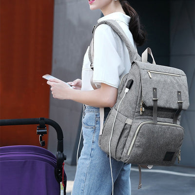 Mochila Maternal Térmica Impermeable con Carga USB y Calentador de Biberones