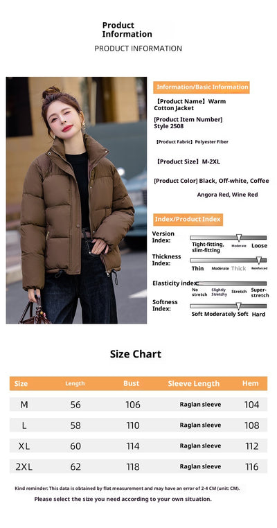 Chaqueta Corta Acolchada con Cuello Alto para Mujer - Invierno - Image 8