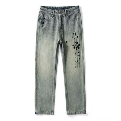 Pantalones Rectos Anchos Lavados Vintage para Hombre - Image 4