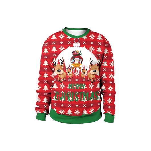 Suéter Navideño Unisex con Estampado 3D de Cuello Redondo - Image 2