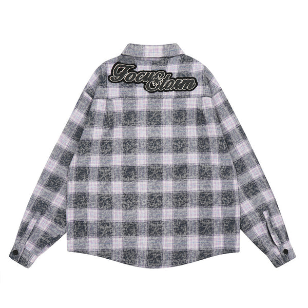 Camisa Chaqueta de Cuadros Vintage para Hombre