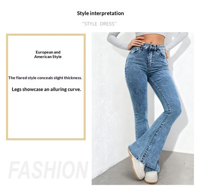 Pantalones Slim Fit Cintura Alta con Estampado Denim y Tela Elástica - Image 8
