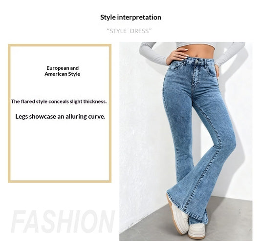 Pantalones Slim Fit Cintura Alta con Estampado Denim y Tela Elástica - Image 8