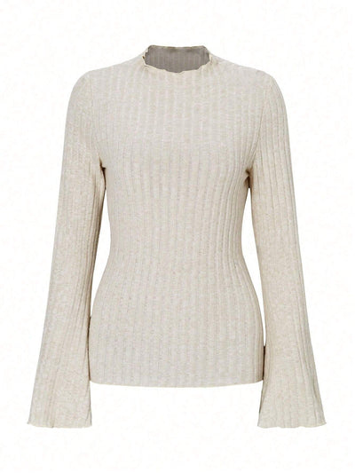 Blusa Manga Larga Cuello Redondo Rayas Texturizadas Ajuste Slim - Image 12
