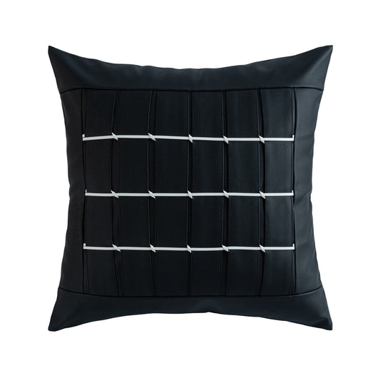 Funda de Almohada de Cuero PU con Diseño Geométrico y Tela Tecnológica - Image 13