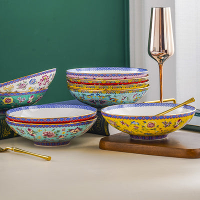 Plato de Cerámica Bambú 8 Pulgadas con Esmalte Tradicional Chino - Image 3