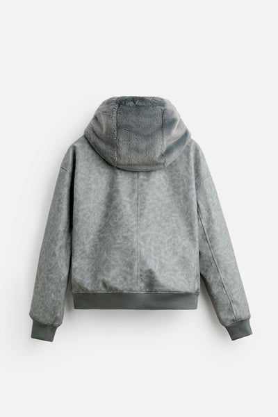 Chaqueta Bomber Reversible con Capucha de Cuero Sintético para Hombre - Image 16