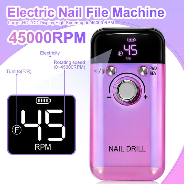 Máquina Profesional de Pulido de Uñas 45000 RPM - Removedor de Esmalte