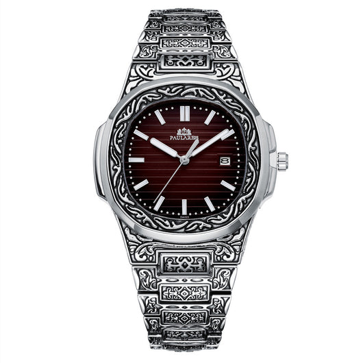 Reloj Hombre Cuarzo Tallado Loro Calendario Luminiscente - Image 46
