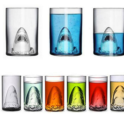 Vaso de Vidrio Doble Capa con Diseño Tiburón - Ideal para Vino, Café y Bebidas - Image 13