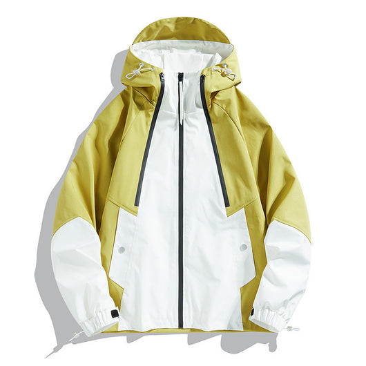 Chaqueta Bomber Impermeable y Cortavientos para Parejas - Diseño Color Block Casual - Image 6