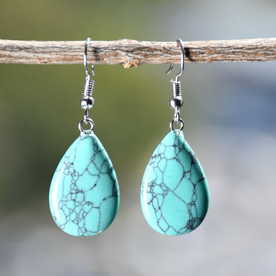 Aretes de Piedra Natural Estilo Chino Gota de Agua - Image 8