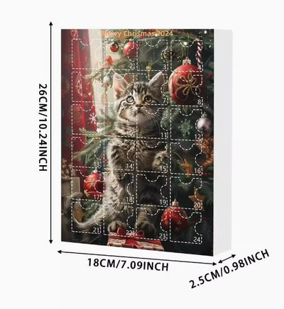 Calendario Navideño de Adviento con Gato Adorable de Acrílico - Image 2