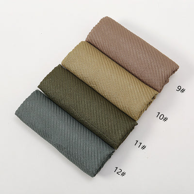 Pañoleta Suave de Poliéster Arrugado en Colores Lisos para Mujer - Image 23