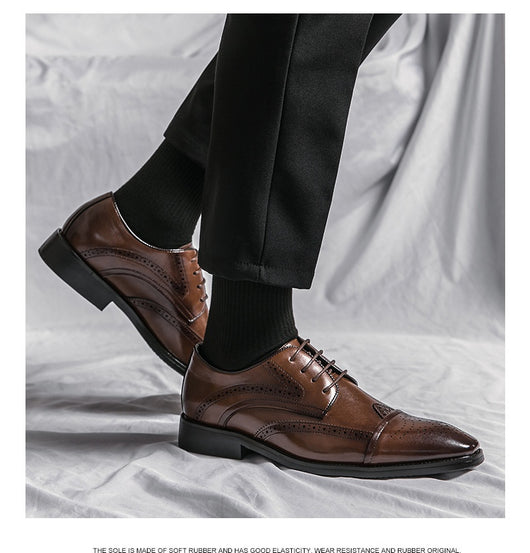 Zapatos de Cuero Clásico Estilo Británico Talla Grande - Cordones Bajos - Image 14