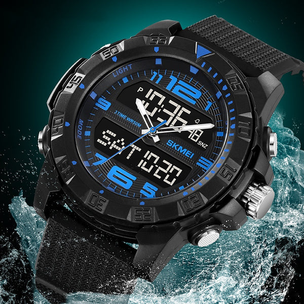 Reloj Deportivo Dual Display Resistente al Agua para Actividades Outdoor