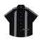 Camisa de Rayas Patchwork Manga Corta para Hombre