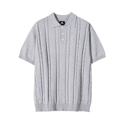 Playera Hombre Suelta Twist Manga Corta Cuello Solapa - Image 7