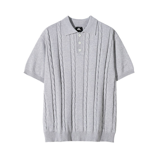 Playera Hombre Suelta Twist Manga Corta Cuello Solapa - Image 7