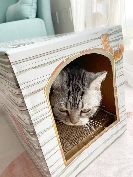 Casa Rascador para Gatos con Cartón Corrugado y Garras - Image 3
