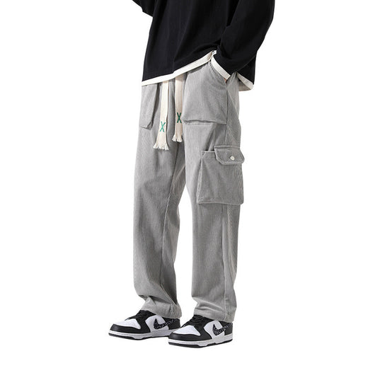 Pantalón Cargo Corduroy Holgado Multibolsillos de Corte Recto - Image 5