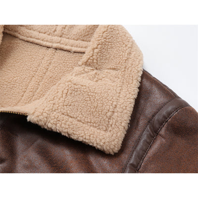 Chaqueta de Invierno para Mujer con Cuello de Piel de Cordero - Image 3