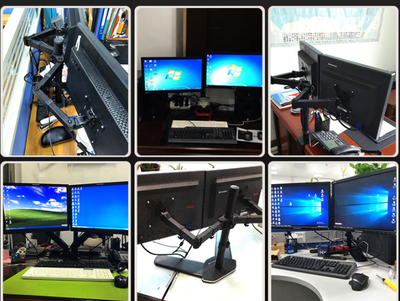 Soporte Dual para Monitor con Elevación Libre y Rotación Universal - Image 4