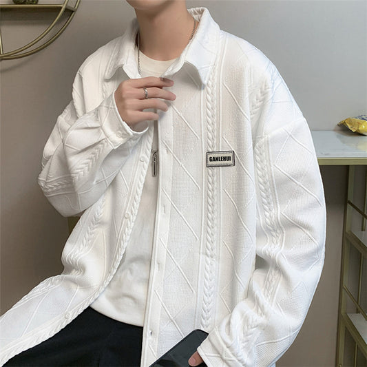 Camisa Manga Larga Hombre Tendencia Coreana Suelta - Image 2