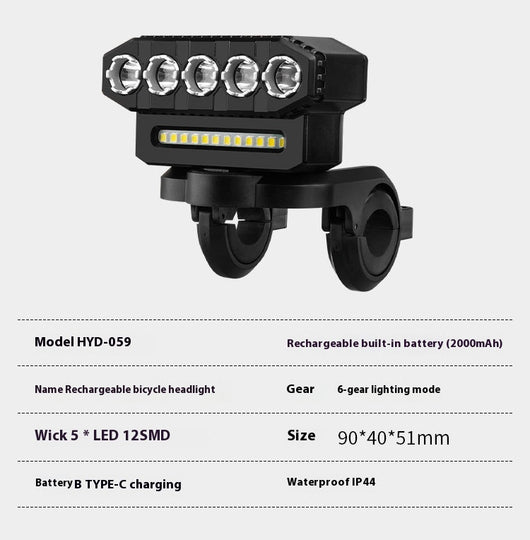 Luz Delantera LED Ultra Brillante para Bicicleta con Claxon Integrado - Image 7