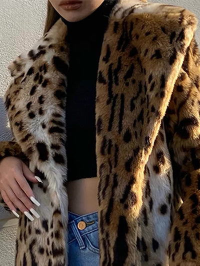 Abrigo de Piel Sintética Estampado Leopardo para Mujer - Image 14
