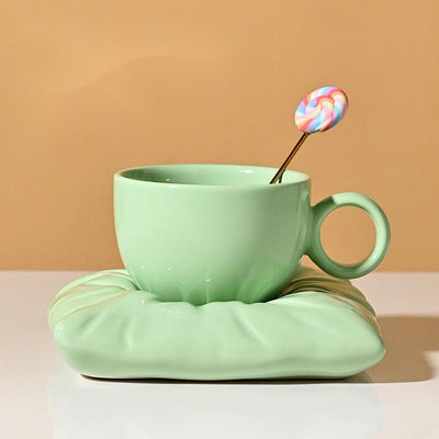 Juego de Taza y Plato de Colores Sólidos - Image 13