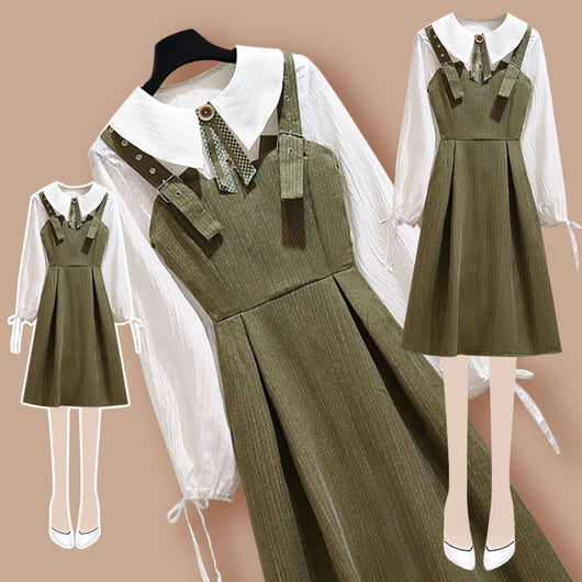 Conjunto de Dos Piezas con Blusa Manga Larga y Falda Delgada - Image 8
