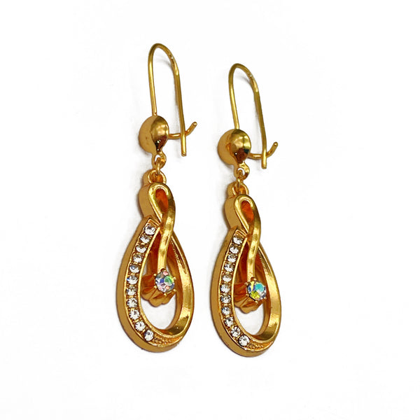 Aretes de Moda con Circonita Incrustada y Diamante Brillante Calado