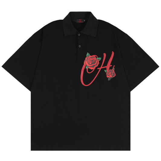 Polo Rojo con Solapa y Manga Corta para Hombre
