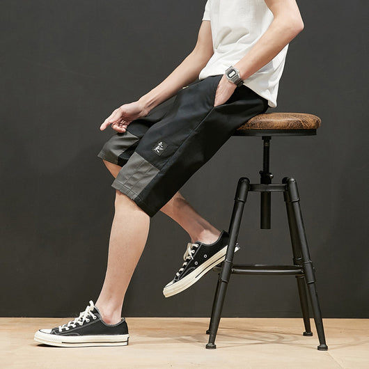 Pantalones Casuales de Algodón para Hombre Cinco Bolsillos Color Sólido - Image 2