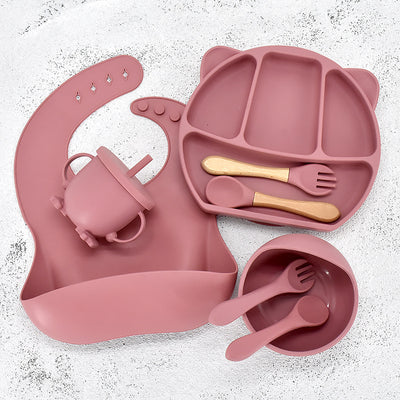 Set de Plato Compartido con Diseño de Ositos de Silicona - 9 Piezas - Image 6